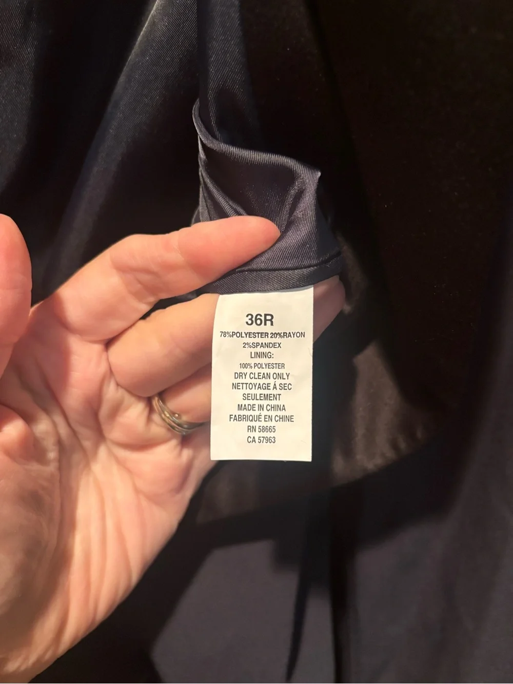 Nordstrom Rack Trim Fit Tuxedo Jacket Navy with Black 36R NWT